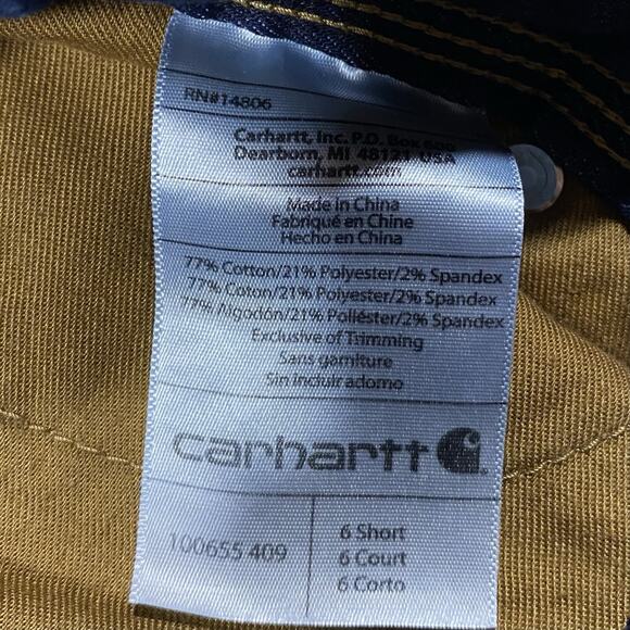 Carhartt Relaxed Fit Jeans Women 6 Short Blue Denim Workwear Bootcut - Picture 7 of 12